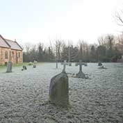 St Denis' churchyard East Hatley, Cambridgeshire – Christmas morning 2018.