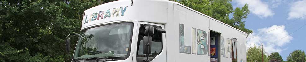 The mobile library in East Hatley, Cambridgeshire on 19th June 2018. The service is provided by Cambridgeshire County Council and comes to East Hatley on the third Tuesday of each month, from 11.15 to 11.30 am.