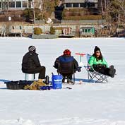 North Hatley, Quebec – fishing on the lake opposite the municipal dock. Photo: Guy Veillettet.