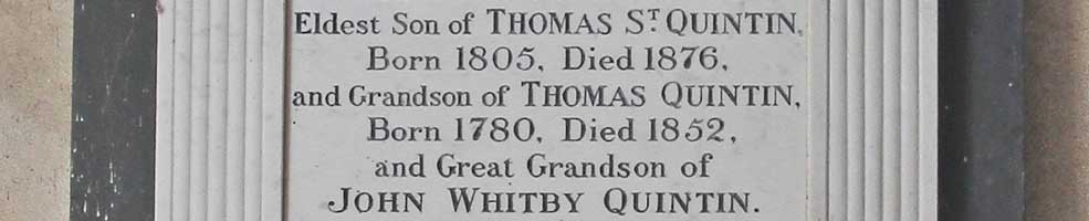 The Quintin family memorial in Hatley St George church, Hatley St George, Cambridgeshire.