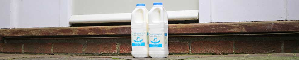 Doorstep milk delivered by the Hatley shop and post office. They also deliver bread.