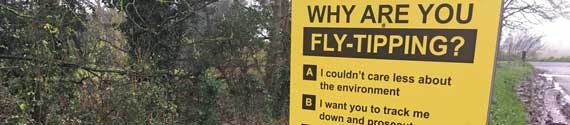 'Why are you fly tipping?' – a new SCDC sign which asks fly-tippers if their mum still cleans up after them.