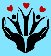 Helping hands graphic.