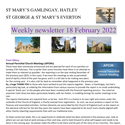 St Mary's, Gamlingay, weekly newsletter – 18th February 2022.