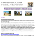 St Mary's, Gamlingay, weekly newsletter – 4th March 2022.