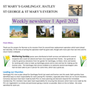St Mary's, Gamlingay, weekly newsletter – 1st Aprilh 2022.