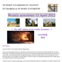 St Mary's, Gamlingay, weekly newsletter – 15th April 2022.