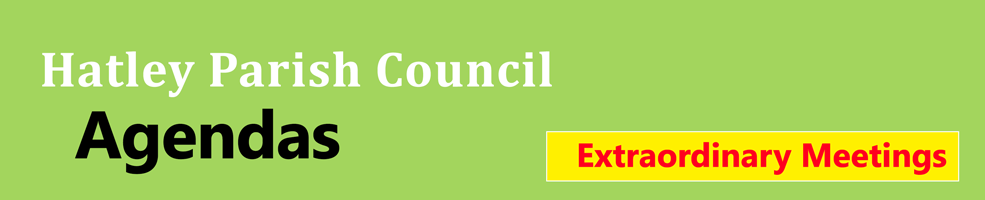 Graphic for Hatley Parish Council's meeting agendas – Extraordinary.