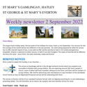 St Mary's, Gamlingay, weekly newsletter – 2nd September.