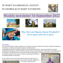 St Mary's, Gamlingay, weekly newsletter – 16th September.