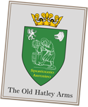 'The Old Hatley Arms’ - sign for Hatley Village Association's pop-up pub social evening.  