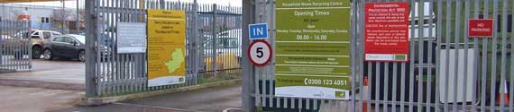 The Royston recycling centre in Beverley Close (off York Way) Royston. Hertfordshire County Council, which owns the site, says it is going to ban residents who live outside the county from using the tip.