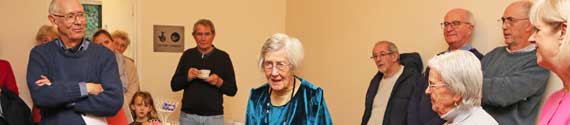 Simon Keith and Ishbel Beatty at the 2018 Hatley Christmas Tea – a special book was given to Simon and Ishbel on behalf of Hatley village to mark 40 years' living here... days before they left to live in Nottinghamshire. Ishbel died on 5th May 2023, aged 96.