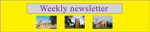 Masthead (sans date) for the St Mary's, Gamlingay, weekly newsletter / yellow background.