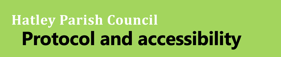 Hatley Parish Council's protocol and website accessibility statements.