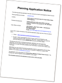 Planning application notice concerning a planning application for land to the north east of 15 East Hatley.  The application was discussed at a meeting of Hatley Parish Council on 10th June 2025. The consultation period ends on 25th June 2025.